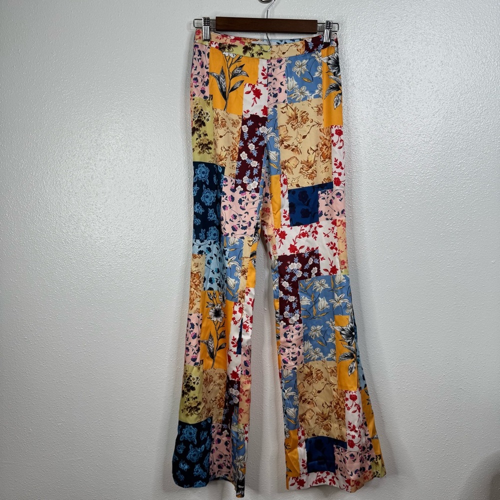 Lyn Around Patchwork Flare Pants Size Xsmall